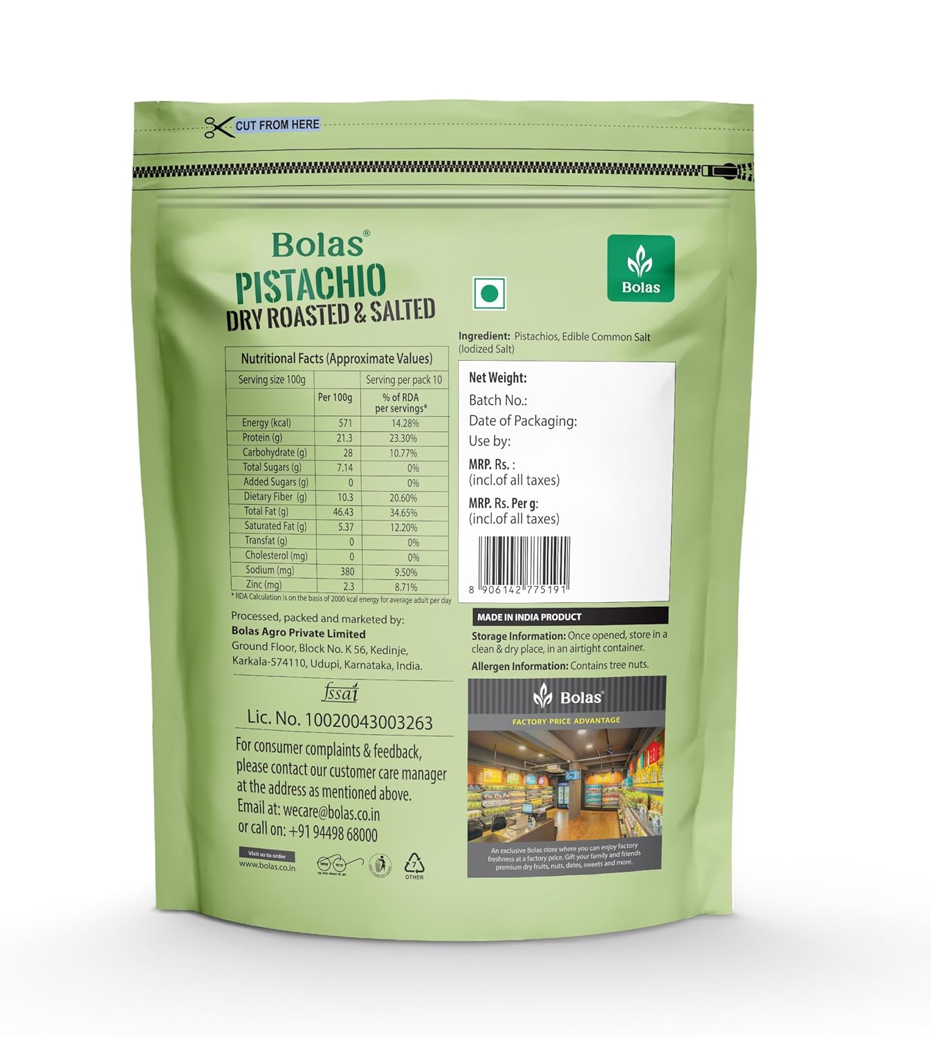 Bolas Roasted & Salted California Pistachios 500g - Image 3