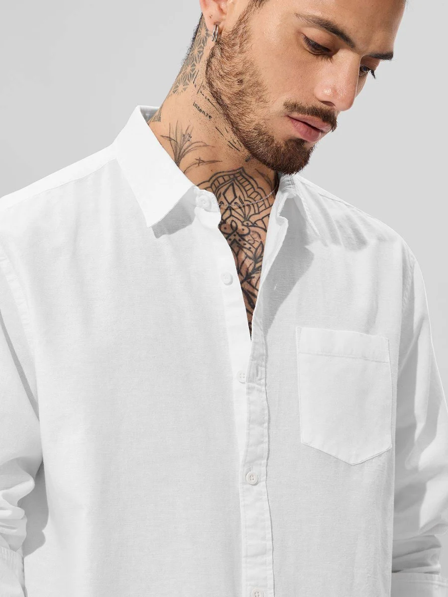 mens-casual-cotton-poplin-shirt - Image 4